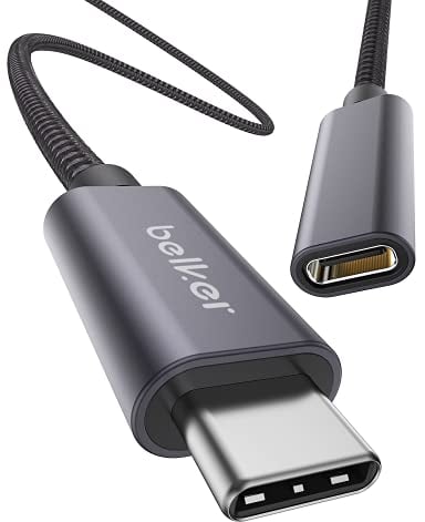 Maxonar USB C Extension Cable (2M/6.6ft) New Version USB3.2 (5gbps) Type C Male to Female Extension Charging & Sync for PSVR2 M3 MacBook Pro Galaxy S24/S23/S22/Note 20 Pixel8 Tab S9 iPhone 15 Grey