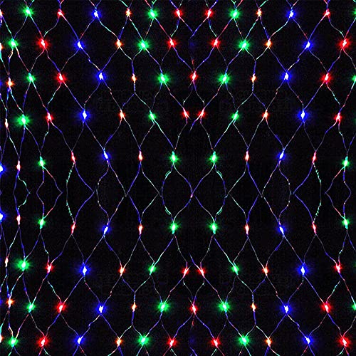 NAIZY 6 x 4 m LED Lichternetz Lichtervorhang Lichterkette Deko Leuchte Netz für Innen und Außen Party Weihnachtsdeko Hochzeit - 480 LEDs RGB