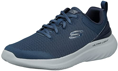 Skechers Bounder 2.0 Nasher, Zapatillas de Deporte Hombre, Navy Mesh Trim, 43 EU