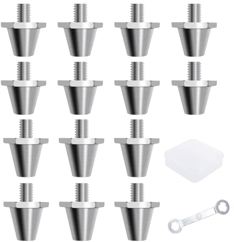 Artanchao Tacos de Aluminio para Botas de Fútbol, Repuesto M6 11 mm/13 mm/15 mm, 100 % Aluminio, Incluye Llave, Compatible Nike, Puma