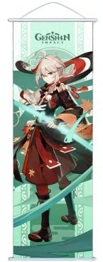 1 x Genshin Impact Hängemälde, Seidenstoff, Poster, gravierte Schriftrolle, Animation, Peripherie für Spieleliebhaber (Kaedehara Kazuha)