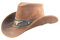 Black Jungle Ontario Outdoor Western Lederhut Australien Cowboy Lederhüte Reiterhut Unisex (as3, Alpha, m, Ocker)