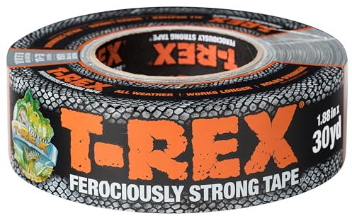 T-Rex Ferociously Strong Ruban adhésif en tissu pour réparation intérieur/extérieur Gris argenté 48 mm x 27,4 m