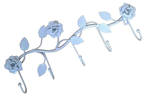 Alipis Porte-manteau Mural avec Crochets Porte-vêtements à Accrocher Au Dos Porte Support pour Serviette Chapeau Design Rose Installation Facile Noir