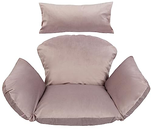 Hängesessel Kissen, Polster, Auflage für Polyrattan/Rattan Indoor Hängeschaukel, Hängekorb, Schaukel Korb, Rückenkissen in der Farbe Dirty Pink Rosa [114]