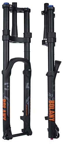 26 27.5 29 Forcella ammortizzata per Mountain Bike conica a doppia spalla Downhill MTB Forcella pneumatica da viaggio 160mm Ritorno regolabile DH/XC Asse passante 15 * 110mm (Color : Black, Size : 27