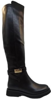 Laura Biagiotti Stivali alti sopra ginocchio da per donna 8246 tacco basso nero (Nero, 36)