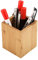 Rankomu Porte-Stylo en Bambou – Organisateur de Bureau & Maison pour Crayons, Stylos, Maquillage | Bureau, École, Cuisine, Salle de Bain, Table de Toilette (8x8x10cm)