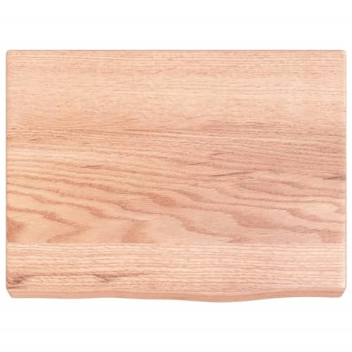 Tidyard Waschtischplatte Badezimmer Waschtisch Waschtischkonsole Platte Holzplatte für Aufsatzbecken Badmöbel Hellbraun 40x30x4 cm Massivholz Behandelt