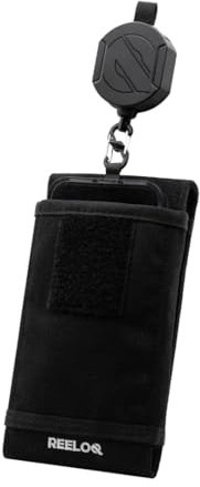 REELOQ Protection Pro pour smartphone, avec sac à dos pour téléphone portable et câble de sécurité enroulable pour téléphone portable, Noir , Version sangle