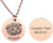 INBLUE Personalisierte Haustier Porträt Halskette für Frauen Edelstahl Rund/Herz Scheibe Gravur mit Bild Name Angepasst Haustier Verlust Gedenk Geschenke für Haustier Liebhaber A1 - Roségold