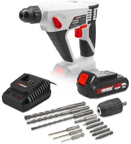 Akku-Bohrhammer 20 V mit Akku 2 Ah - X-Performer.