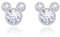 GILIEYER Mouse Earrings Gold Plated Sterling Silver Earrings Mouse Shaped Imitation Pearl Earrings Zirconia Cute Design Mouse Stud Earrings for Women Girls (Style3-Silver)