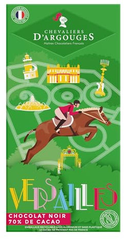 CHEVALIERS D'ARGOUGES Maîtres Chocolatiers Français - Tablette chocolat noir 70% - Souvenir de Versailles - 100g