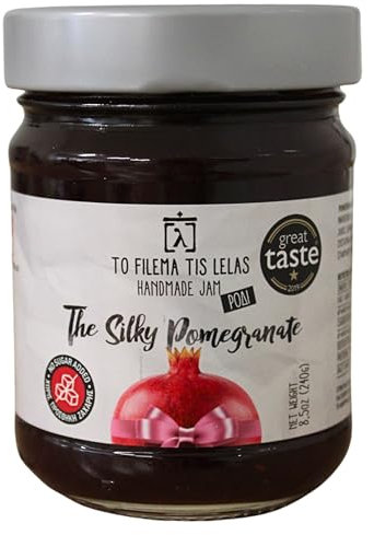 To Filema tis Lelas Mermelada de Granada Casera sin Azúcares Añadidos - The Silky Pomegranate, 240 g