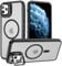 YmhxcY for iPhone 11 Pro Max Case,with Lens Stand, Compatible with MagSafe, Soft border，Matte semi transparent hard back, Military-Grade Protective Phone Case，for iPhone 11 Pro Max case 6.5''-Black
