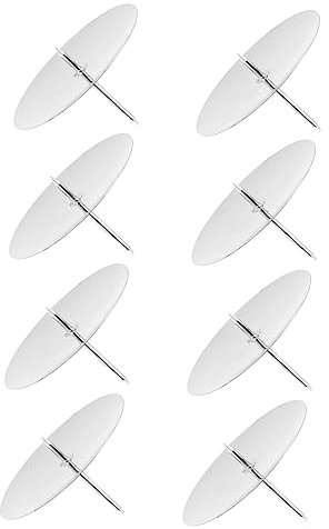 ABOOFAN Iron Candle Holder Fixator Set 24Pcs Silver Round Candle Plates with Spikes for Advent Wreath Christmas Wedding Birthday Party Decoration