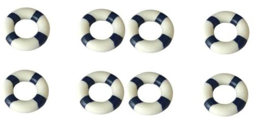 Cabilock 20 STK Dekoration zum Thema Marine Schweben hängender nautischer Rettungsring wandverkleidung Wand Zubehör für puppenzubehör Schwimmreifen dekorative Ornamente Bambus Blue