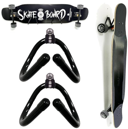 Pmsanzay Universal-Skateboard-Wandhalterung, 2 Stück, horizontal / vertikal zur Wandmontage – passend für praktisch alle Cruiser-Boards, Skateboards, Penny-Boards, Longboards usw. (Hardware im