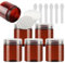 PQPAUTY 6 Pièces Vides 200 ml Brun Cosmétique Pot en Plastique avec Couvercle Transparent 200 g Pots de Cosmétique Crème de Bouteille Contenant