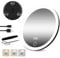 Junyaoxuan Miroir grossissant x10 avec lumière, grand miroir de maquillage grossissant de 15,2 cm, 3 couleurs à intensité variable avec 3 ventouses, miroir grossissant LED portable, noir