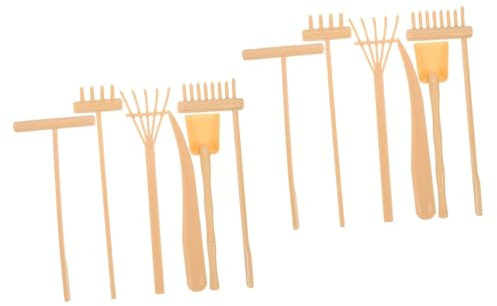 Gogogmee 2sets Sandbox Mini Rake Zen Garden Tool Set Plastic Rake for Sand Art Adornments for Boys and Girls and Adults 6pcs*2