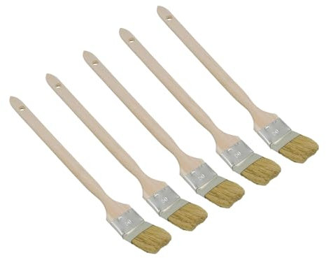 5 x Handelskönig Heizkörperpinsel 50 mm Langpinsel Eckpinsel Streichwerkzeug Pinsel Malerpinsel helle Borste