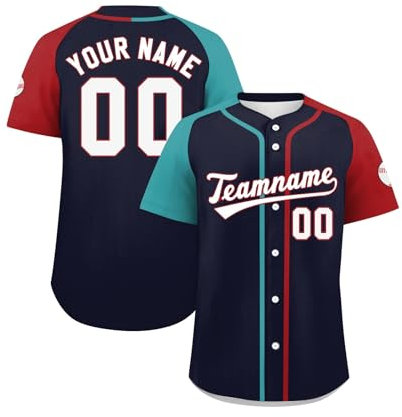 Personalisierte Baseball-Shirts, Individuelle Baseballtrikot Button-Down Sportuniform Benutzerdefinierte Baseball-Trikots Druck-Namennummern Baseball-Shirts Für Männer Frauen Jugendliche
