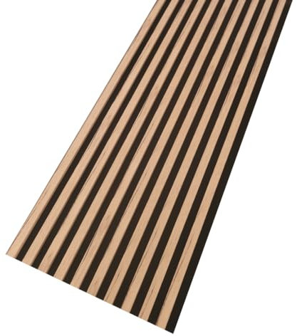 MEBANO. Chêne Sanremo Lamelles Acoustiques sur Feutre Noir 240x53 cm Panneaux Muraux Acoustiques Absorption Sonore et Décoration Murale élégante Panneaux Muraux en MDF