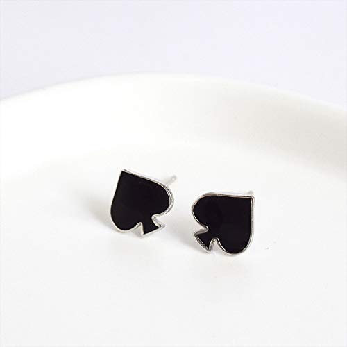 Schmuck für Frauen Silberne Ohrringe für Frauen, modische 925er Sterlingsilber-Ohrstecker mit Poker- und Pik-Symbol für Frauen, Hochzeitsschmuck, Geschenk, Da526, Damenschmuck