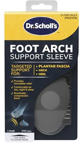 Dr. Scholl's Plantar Fasciitis Foot Arch Support Sleeve, Provides Immediate Support, Comfortable for Day, Night and Sleep, Breathable Compression Band
