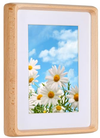 TEYCLZORE Bilderrahmen 6x8 Zoll 15x20 cm Natur Holz, Fotorahmen aus Buche 15 x 20 cm, Posterrahmen, mit Acrylplatte, Holzrahmen Holz-Bilderrahmen, Freistehend und Wandmontierbar