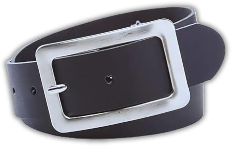 INVIDA Gürtel Damen Braun, Ledergürtel Damen, Damen-Gürtel, Nickelfreier Damengürtel Leder, Gürtel für Jeans, Breiter Gürtel 4 cm Breite, JOYCE, Made in Germany, Bundweite 80-120 cm