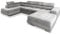 Masseno Ecksofa CASONE L-S mit Schlaffunktion U-Form, Sofa mit Bettkasten, Wohnzimmersofa, Couch, Soffa, Bettsofa, Couchgarnitur- Hellgrau, Monolith 84