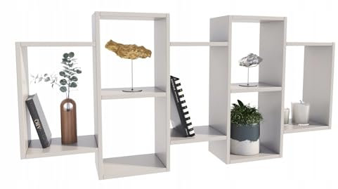 MATKAM Polon BIS Wandregal in moderner Optik, B/H/T 147 x 65 x 21 cm, laminierte Möbelplatte 18 mm, in verschiedenen Ausführungen erhältlich, max. Belastung 20 kg (Kaschmir)