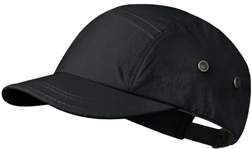 CLAPE 5 Panel Cap für Herren Damen Leicht Baseballkappe mit Kurzem Schirm | Verstellbar,Atmungsaktiv,Weich,Gebogene Krempe,Unisex Short Brim Basecap für Sport,Camping,Wandern