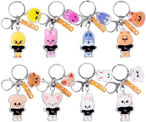 Stray Kids schlüsselanhänger, PQKL-party Acryl Anime Anhänger, Geschenke für Mädchen und Kinder