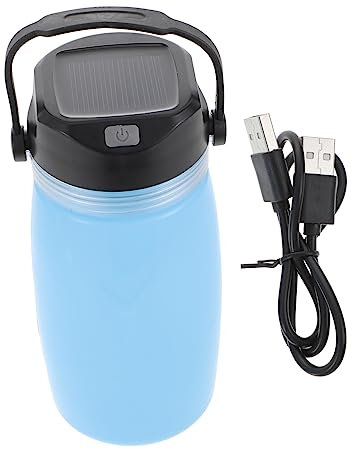 ibasenice 1Stück USB Solar Wasserkocher mit Leuchtfunktion Faltbarer Campingkessel für Outdoor Aktivitäten Nachtlichtfunktion Lebensmittelechtem
