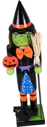 Garneck Halloween Kürbismann Holzfigur Dekorativer Hexen für Halloween Partys Vielseitige Deko für Stimmungsvolle Feiertagsgestaltung für Sammlungen