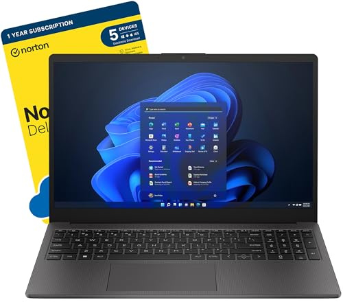 MESH Computers HP 250 G10 15.6-inch Laptop (Intel Core i7-1355U (13th Gen), 64 GB RAM, 1 TB SSD, Wi-Fi 6, Windows 11 Pro) includes FREE Norton 360 Deluxe Antivirus Software