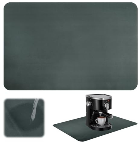 Tapis Egouttoir Vaisselle, 50 × 60 cm Tapis Vaisselle Absorbant | Tapi Machine a Cafe, Super Absorbant,Séchage Rapide,Tapi Egouttoir, Coffee Machine Mat pour Eviers,Bars,Cafés (Gris Foncé)