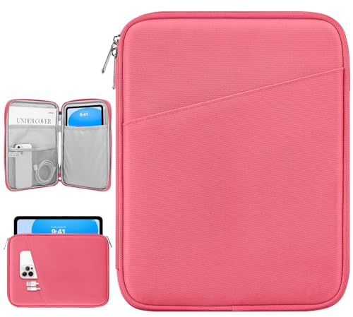 Dadanism 9-11 Pouces Tablette Housse Pochette, Rose Pastèque | pour iPad A16 11, iPad Air M4/Pro M5 11, iPad 10é Gén 10,9, iPad 9/8/7é Gén 10,2, Galaxy Tab A11+ 11, Tab M11 11
