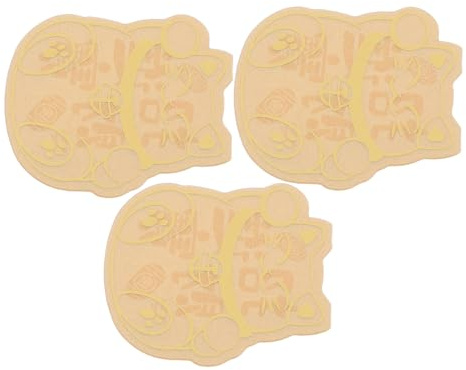 Alipis Lot de 3 Autocollants Plats Dorés pour Téléphone 3,1 X 2,9 Cm – Décoration pour Coque Smartphone du Nouvel an Chinois – Autocollants Adhésifs Compatibles Recharge sans