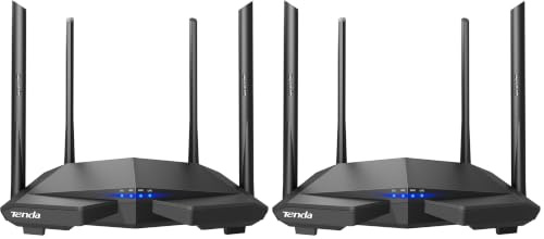 Tenda AC6 Router Megabit Wi-Fi AC1200 Dual Band 300 Mbps 2.4 GHz e 867 Mbps 5 GHz, 4 * 5dBi Antenne, Parental Control e Rete Ospiti, VPN, IPv6, Adatto per Case a Un Piano (Confezione da 2)