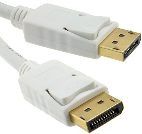 DisplayPort v1.2 4K Compatible Mâle Verrouillage Fiches câble 1 m Blanc [1 mètre/1m]