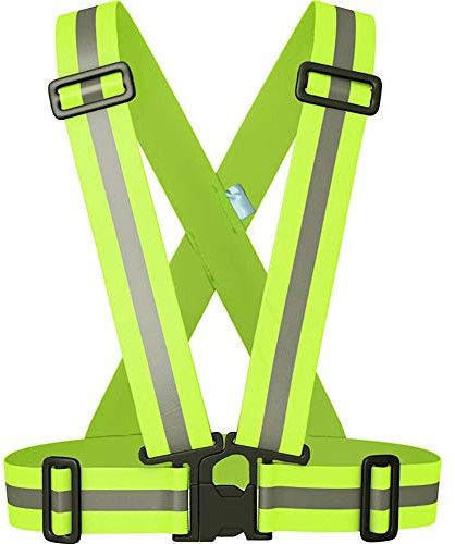 Shinecailife Reflektierende Sicherheitsweste, 5,1 cm breiter, 60 % mehr Sichtbarkeit für Laufen, Bau, Wandern, Frauen und Männer, verstellbar, Grün, 3XL-5XL Extra alto