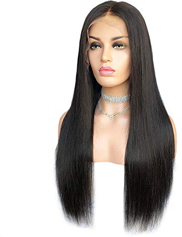Cbwigs Glueless Brazilian Remy Natural Straight 360 Lace Wig (14 Zoll 150% Dichte, natürliches schwarz)