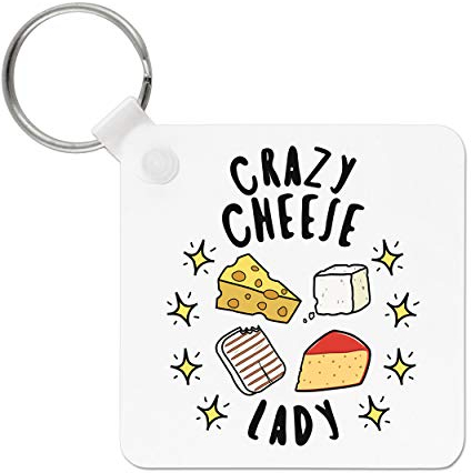 Crazy Cheese Lady Stars Keyring Key Chain