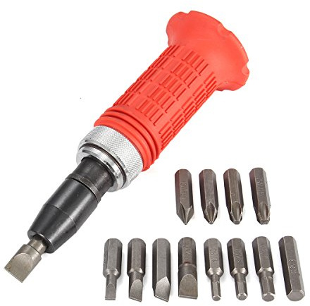 CCChaRLes Multi-Purpose Heavy Duty Impact Screwdriver Set Driver Chisel Bits Tools Socket Kit With Case