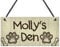 RED OCEAN Personalised Rustic Dog Sign Pet Sign Dogs Den Hanging Paw Print Plaque Dog Gift